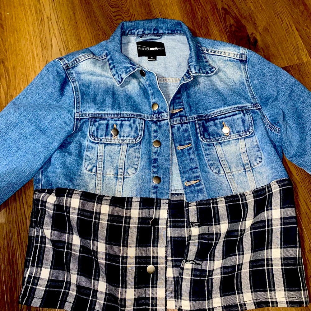 Fashionova denim plaid jacket!!!!